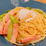 【簡単】ベーコンとアスパラのバター醤油パスタ